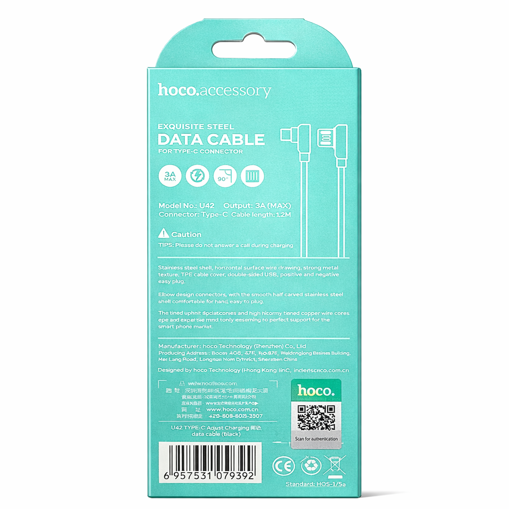 Hoco U42 Steel-Braided Type-C Cable (120cm)