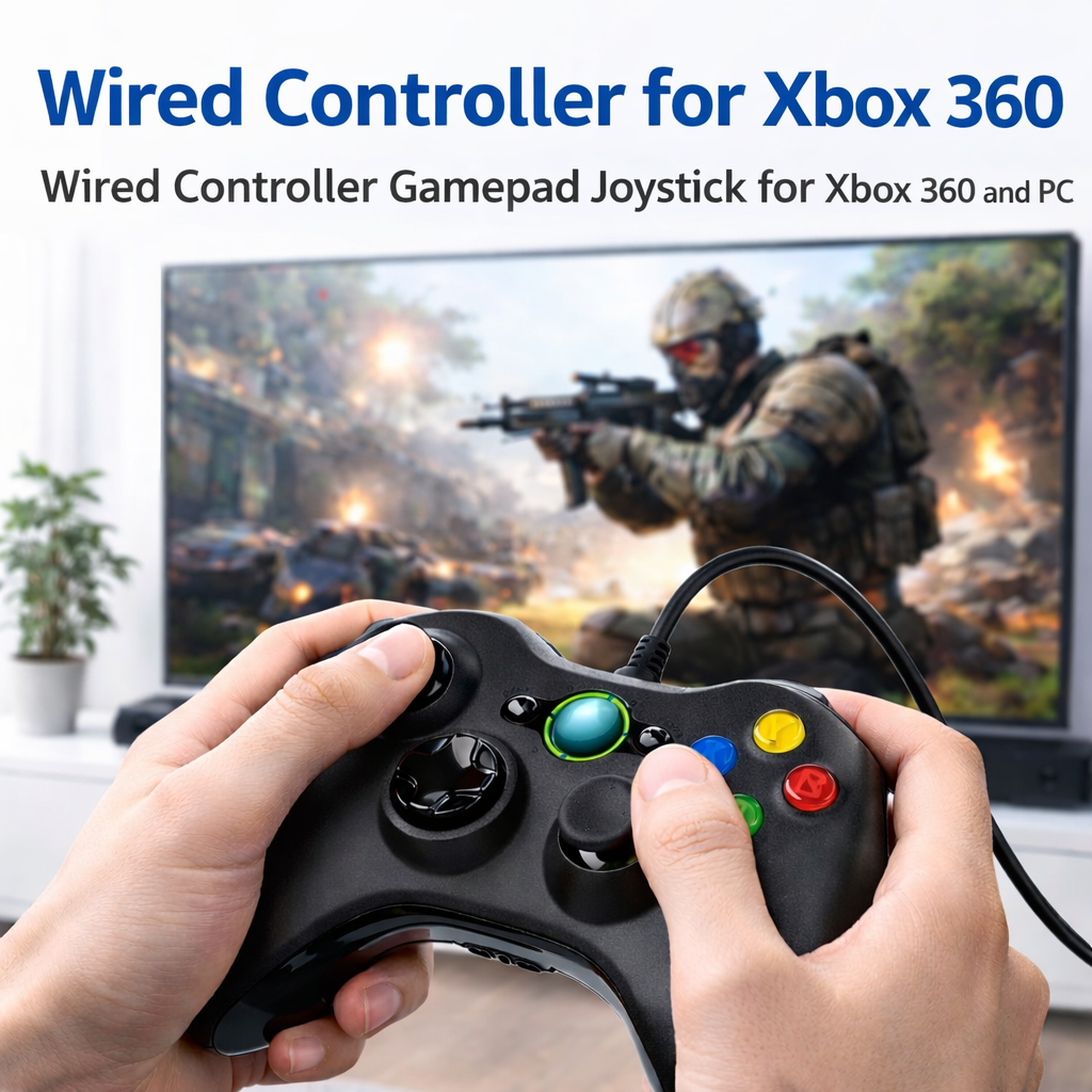 Wired Controller for Xbox 360 Wired Controller Gamepad Joystick for Xbox 360 and PC
