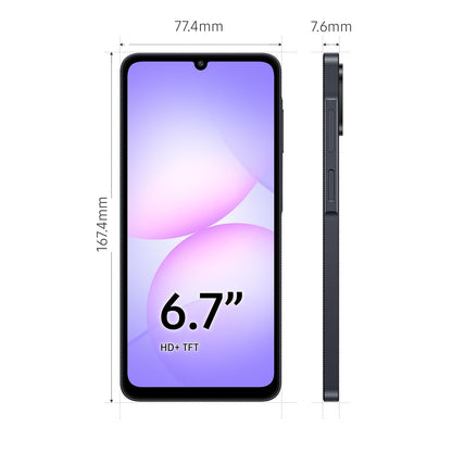 Samsung Galaxy A07 LTE | 50MP Dual Camera | 6.7 Inch HD+ Display | 90Hz Refresh Rate | MediaTek Helio G99 (6nm) | IP54 | 6 Gen OS Upgrade and Security Update