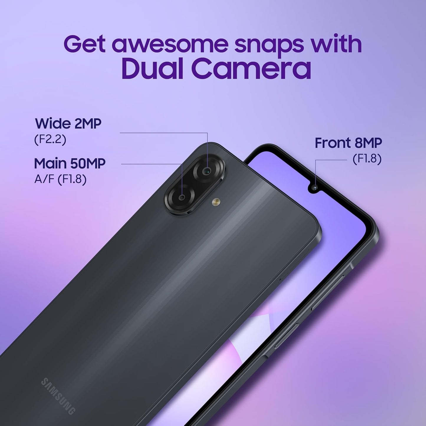 Samsung Galaxy A07 LTE | 50MP Dual Camera | 6.7 Inch HD+ Display | 90Hz Refresh Rate | MediaTek Helio G99 (6nm) | IP54 | 6 Gen OS Upgrade and Security Update