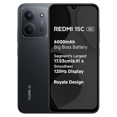 Redmi 15C | Royale Design | Massive 6000mAh Battery | Segment's Largest 17.53cm Display Up to 120Hz | MediaTek Dimensity 6300 | 33W Fast Charging | 50MP AI Dual Camera