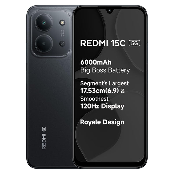 Redmi 15C | Royale Design | Massive 6000mAh Battery | Segment's Largest 17.53cm Display Up to 120Hz | MediaTek Dimensity 6300 | 33W Fast Charging | 50MP AI Dual Camera