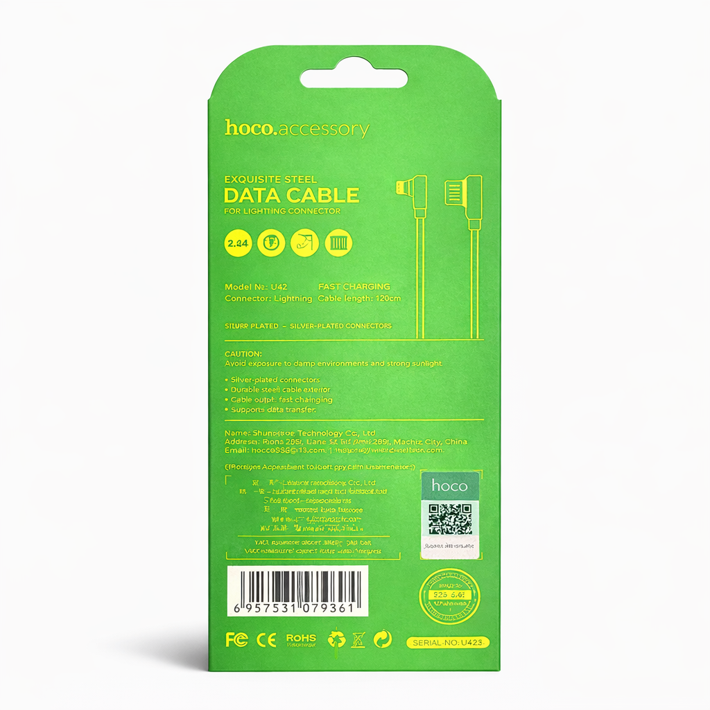 Hoco U42 120cm Lightning Steel Cable