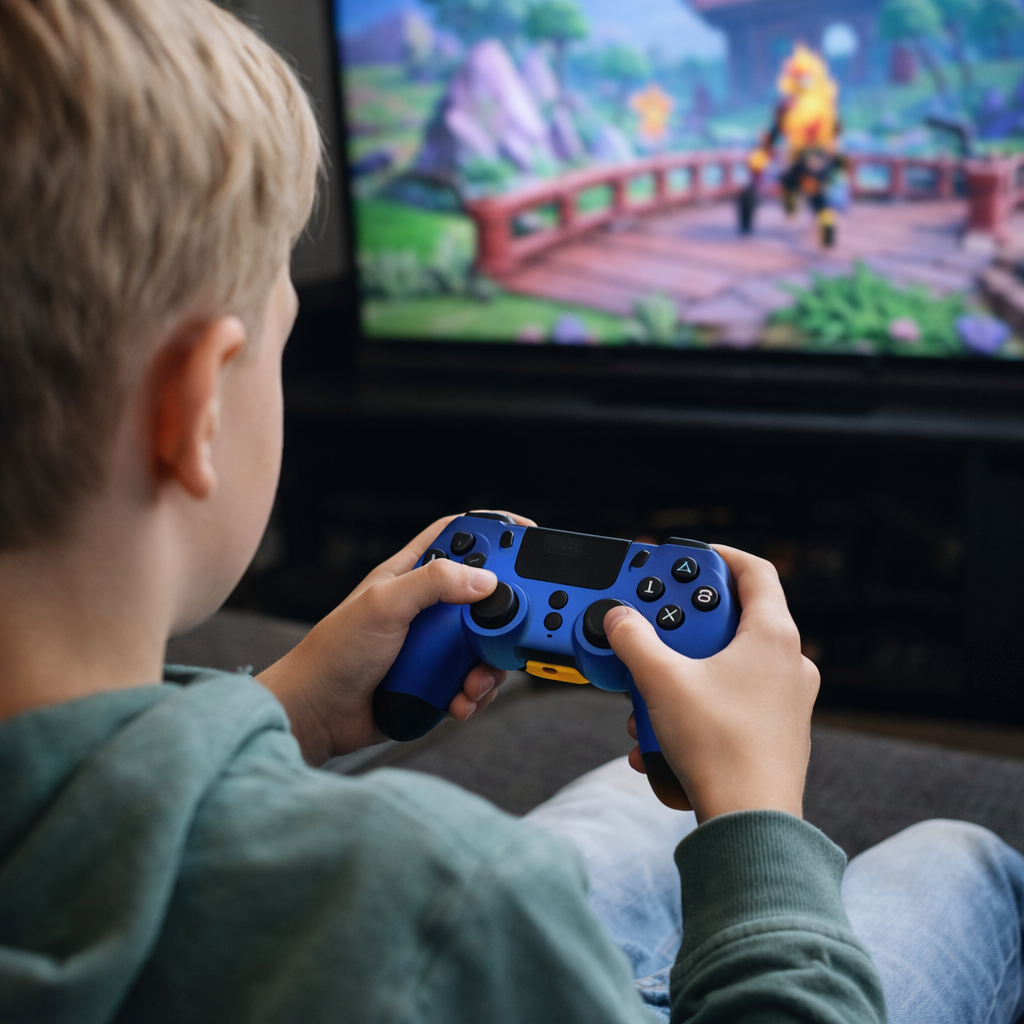 Steelplay SlimPack Wireless Controller Blue – Bluetooth Gamepad Compatible with PS4 & PC, Vibration Feedback