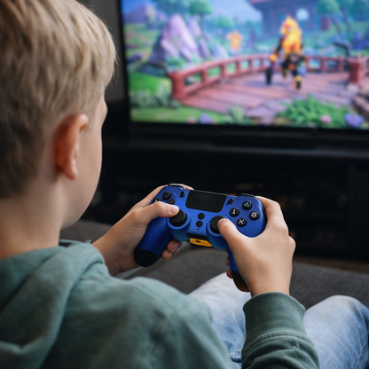 Steelplay SlimPack Wireless Controller Blue – Bluetooth Gamepad Compatible with PS4 & PC, Vibration Feedback