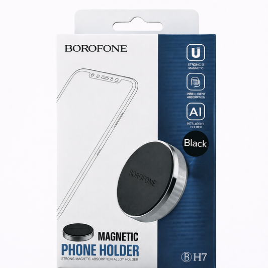 BOROFONE BH7 Magnetic Phone Holder – Strong Magnetic Car Mount, Compact Alloy Design, Universal Compatibility