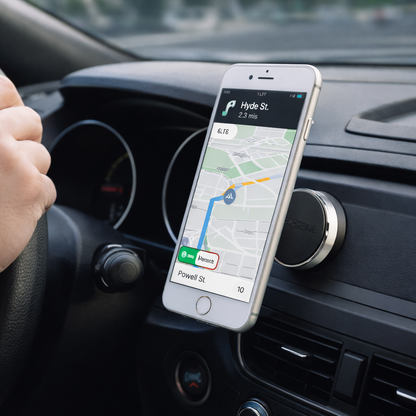 BOROFONE BH7 Magnetic Phone Holder – Strong Magnetic Car Mount, Compact Alloy Design, Universal Compatibility