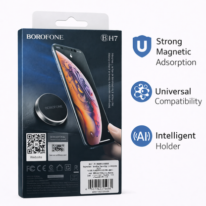 BOROFONE BH7 Magnetic Mobile Holder – Strong Magnetic Grip, Universal Car Mount, Compact Design