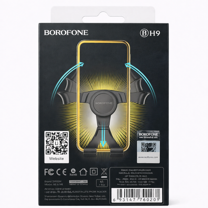 BOROFONE BH9 Air Outlet Phone Holder – Automatic Clamping Car Mount, 360° Rotation, Secure Grip