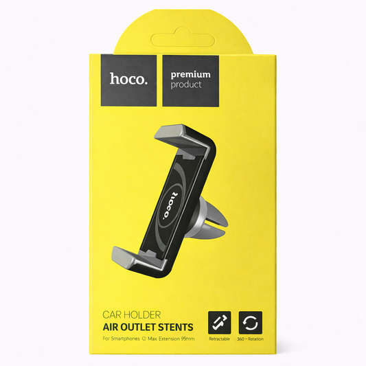 HOCO CPH01 Car Air Vent Phone Holder – Retractable Mount with 360° Rotation, Universal Smartphone Stand