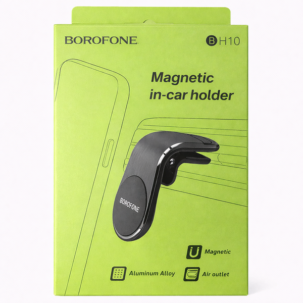 BOROFONE BH10 Magnetic In-Car Mobile Holder – Aluminum Alloy Air Vent Mount, Strong Magnetic Grip
