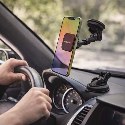 BOROFONE BH21 Strong Magnetic Car Phone Holder – Windshield &amp; Dashboard Mount, Adjustable Viewing Angle