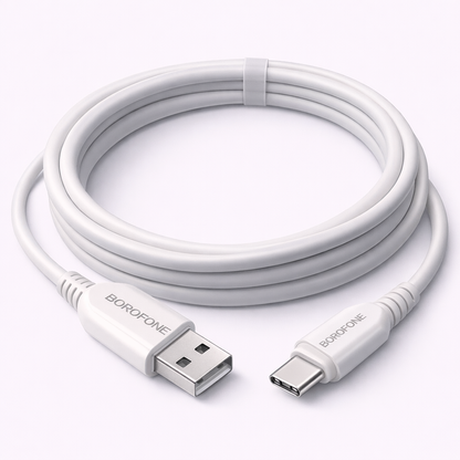 BOROFONE BX14 LinkJet Type-C Fast Charging Cable 3M (9.9FT) – Durable, Ergonomic & High-Speed Data Sync