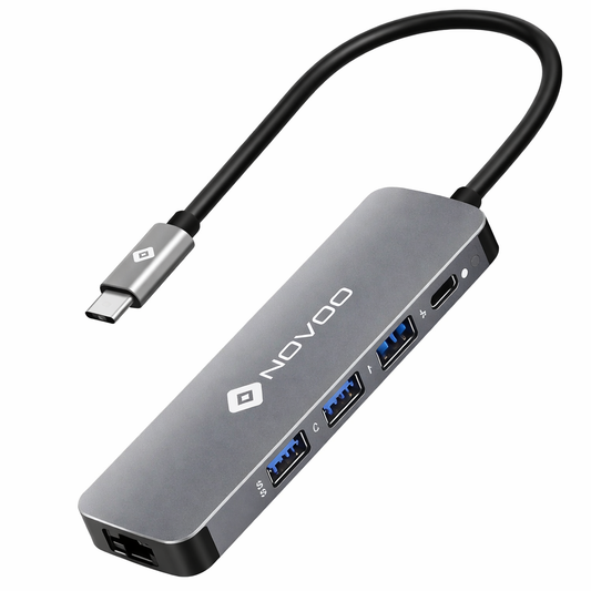 NOVOO 5-in-1 pro NVHUB122G5PDNS USB hub (Grey)