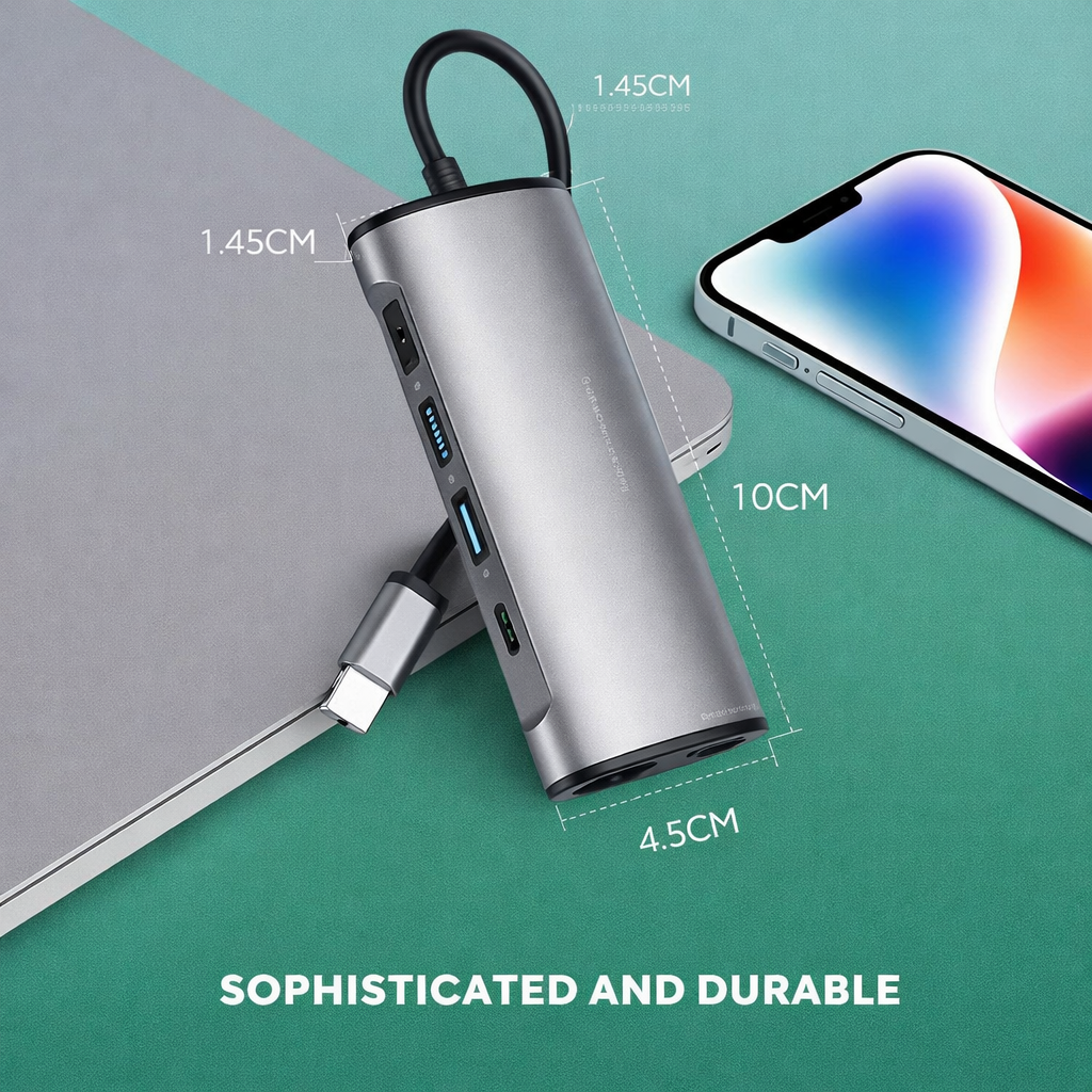 WTOLOVE USB C Hub, 8 in 1 USB C Adapter with PD 100W, 4K HDMI, 1000M Ethernet, 2 USB-A 3.1, 1 USB-C 3.1, SD/TF, USB C Docking Station for MacBook, Dell, Surface (Buy 1 Get 1 Free)