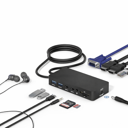 For Surface Dock, Microsoft Surface Docking Station with HDMI x2, VGA, RJ45, USB3.0, USB-C, SD, TF, Audio for Surface Pro 9/8/X/7/6/4/3, Surface Laptop 4/3/2/1, Surface Laptop go, Surface Book 3/2/1