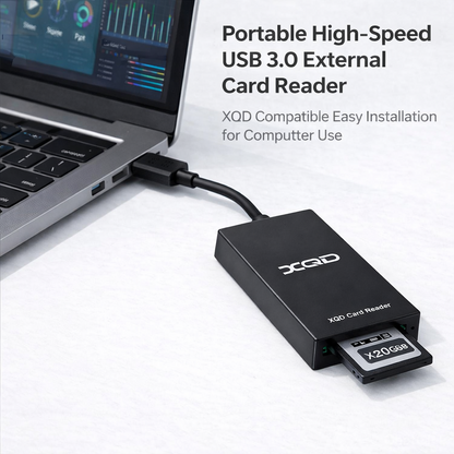 Portable High-Speed USB 3.0 External Card Reader XQD Compatible Easy Installation for Computer Use