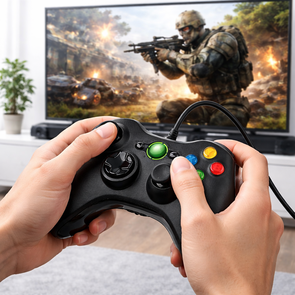 Wired Controller for Xbox 360 Wired Controller Gamepad Joystick for Xbox 360 and PC