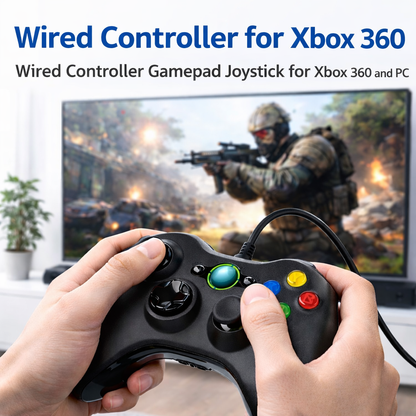 Wired Controller for Xbox 360 Wired Controller Gamepad Joystick for Xbox 360 and PC