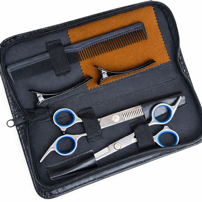 Hairdressing Scissors for Professional Salons Hair Cutting Scissors Premium Scissors Hair Cutting with Extra Sharp and Precise Cuts Hair Scissors for Men, Women and Adults (6.5 Inches, Black)