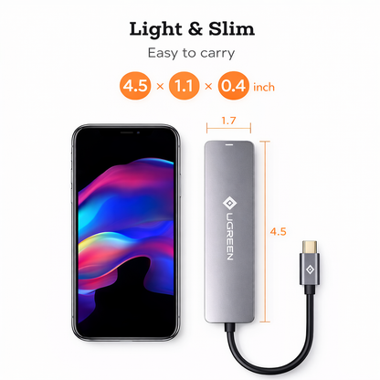 NOVOO 6 in 1 USB Type C Hub with 4K HDMI, 60W USB C PD Charging Port, 2 USB 3.0 Ports, SD/TF Card Reader for MacBook Pro 2017/2016/2018, Huawei MateBook and More USB C Laptop and Smartphone, Gray