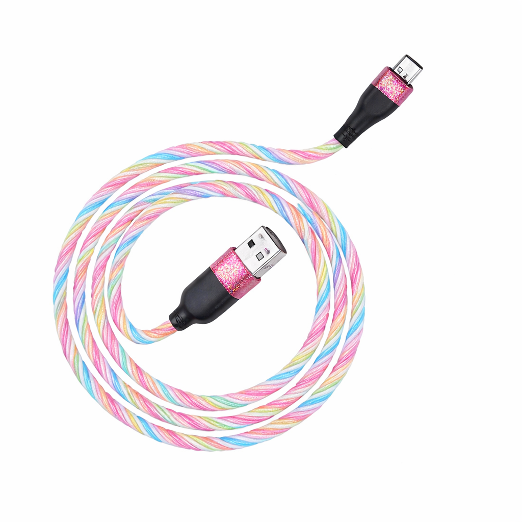 U85 Charming night USB to Type C charging data cable light streaming effect 1m current up to 2.4A.