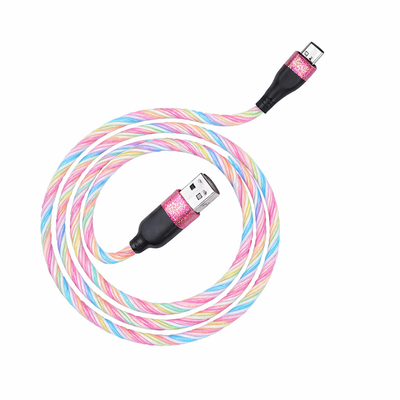 U85 Charming night USB to Type C charging data cable light streaming effect 1m current up to 2.4A.