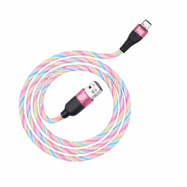 U85 Charming night USB to Type C charging data cable light streaming effect 1m current up to 2.4A.