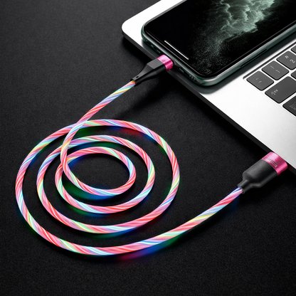 U85 Charming night USB to Type C charging data cable light streaming effect 1m current up to 2.4A.